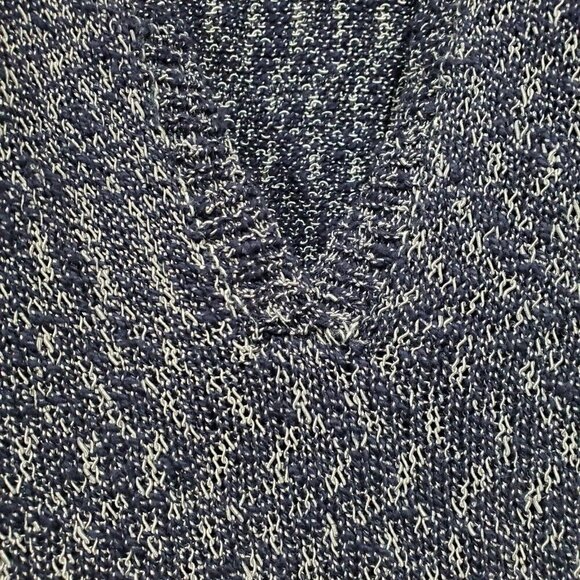 Athleta Women's Blue Silver V-Neck Open Knit Long-Sleeved Sweater Top Size XL - Picture 5 of 9